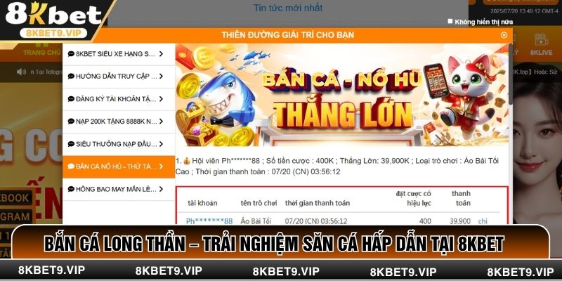 Bắn Cá Long Thần – Trải Nghiệm Săn Cá Hấp Dẫn Tại 8KBET