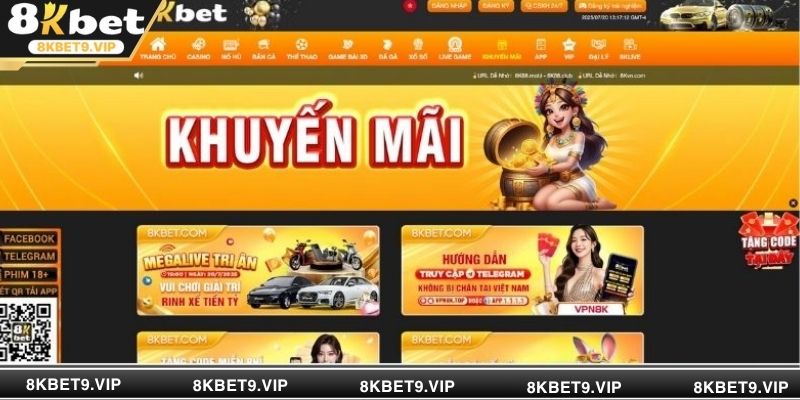 Ưu đãi chào mừng hấp dẫn khi đăng ký 8KBET thành công